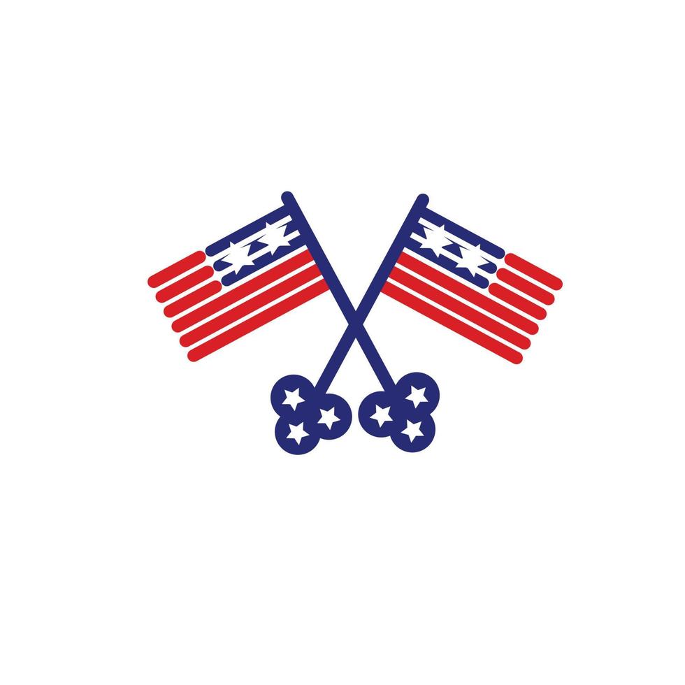 Flag logo american symbol independence day vector