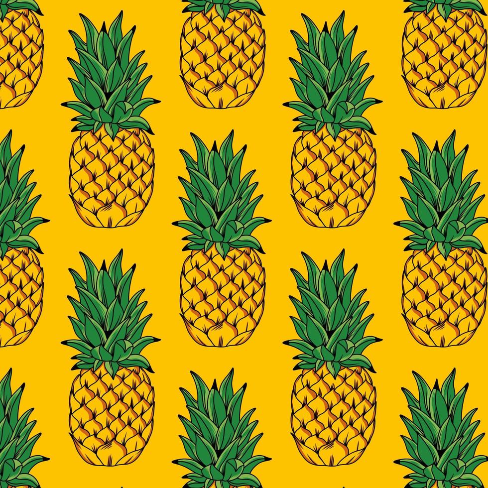 Pattern fresh pineapple vector design