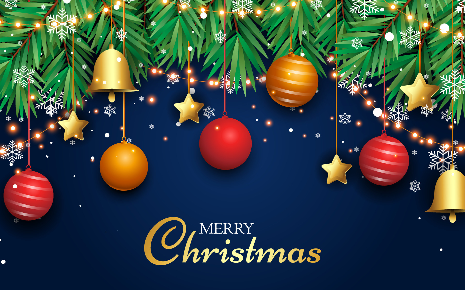 Elegant christmas background with realistic decoration 12715332 Vector