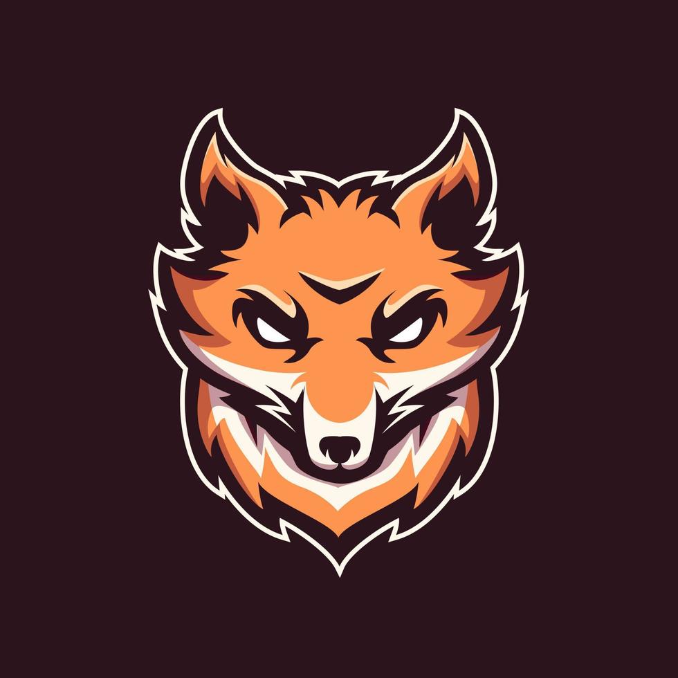 head fox mascot logo gaming vector illustration