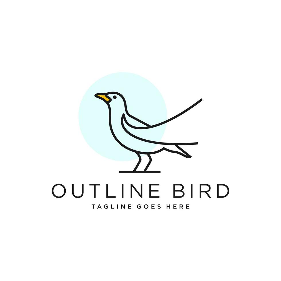 bird vector outline logo design