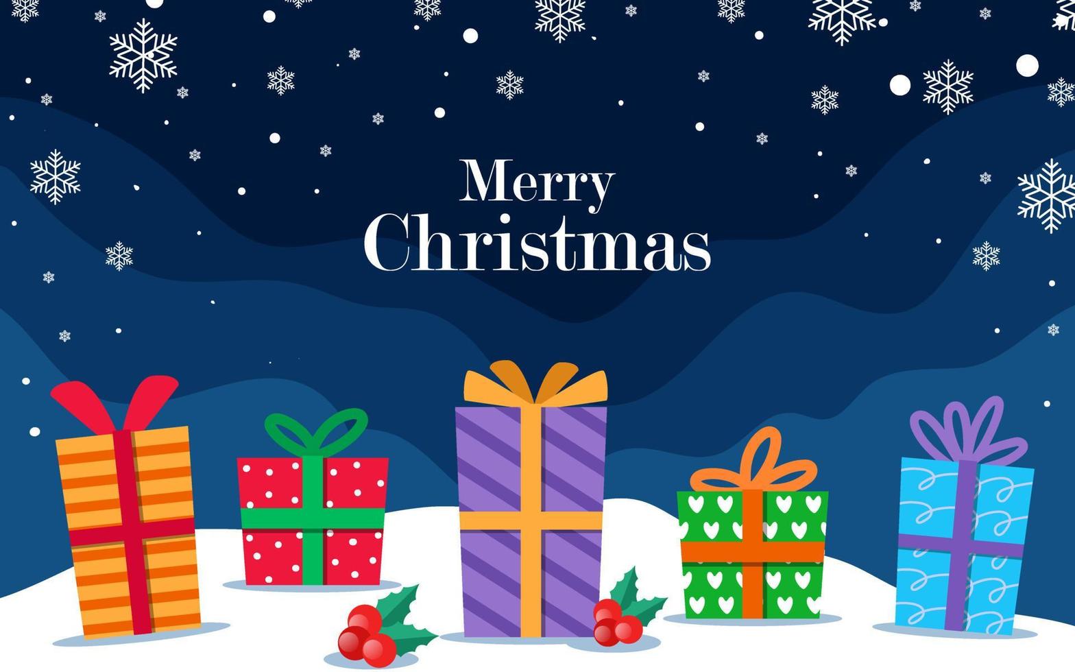 Christmas background flat with gifts vector