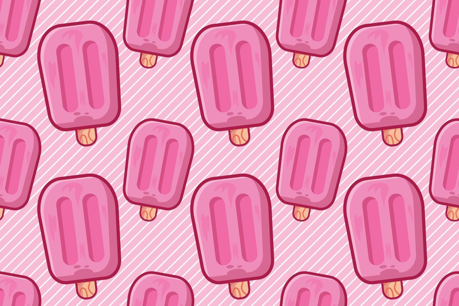 pink popsicle ice cream seamless pattern vector illustration