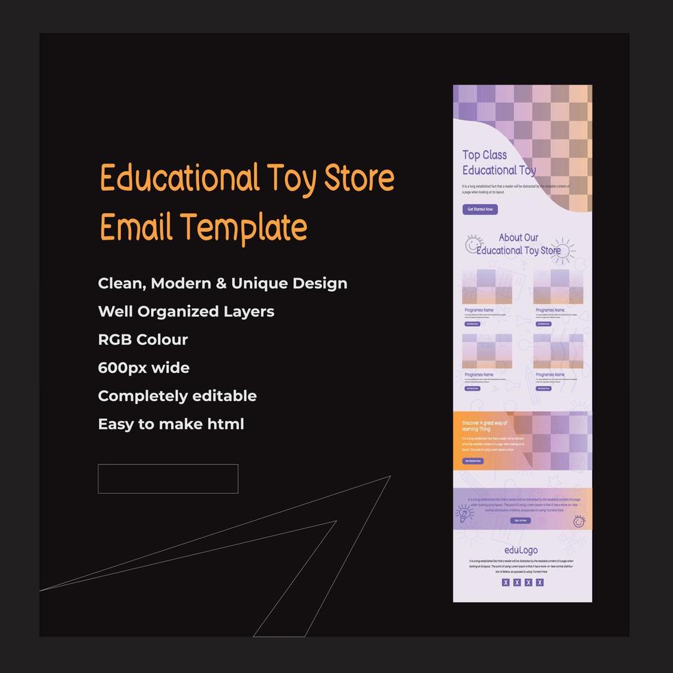 Email Marketing Templates For An Educational Toy Store vector