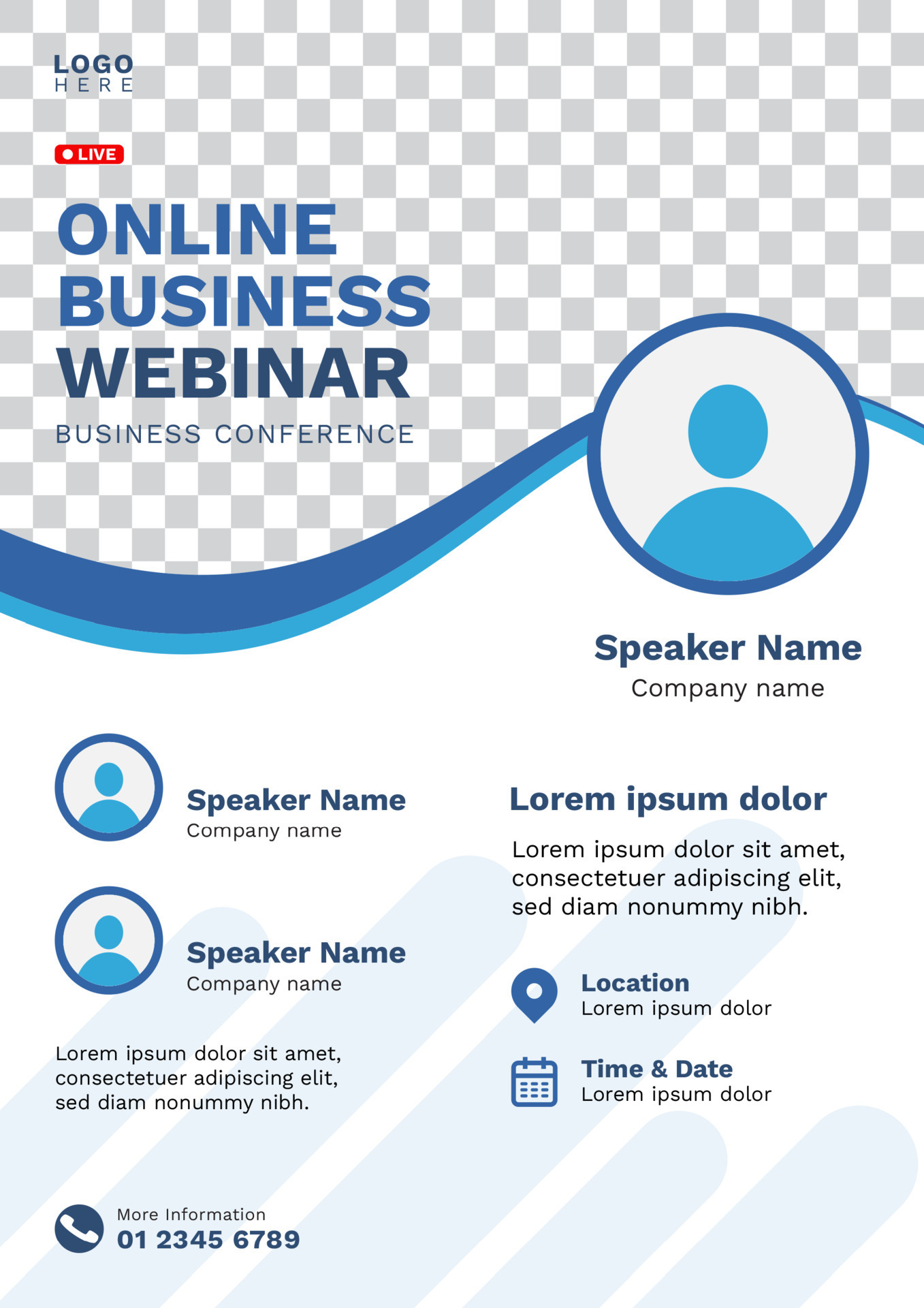 poster flyer template for seminar or webinar.suitable for business