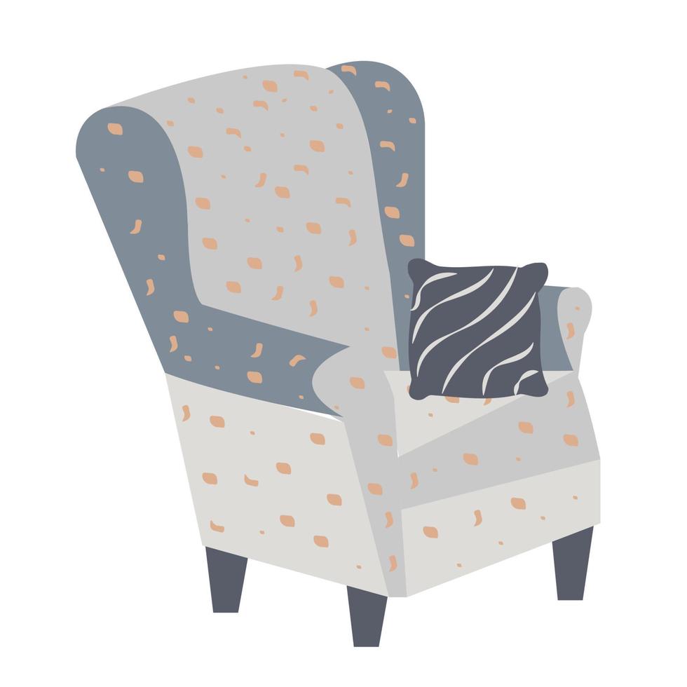 large armchair with hygge cushion vector