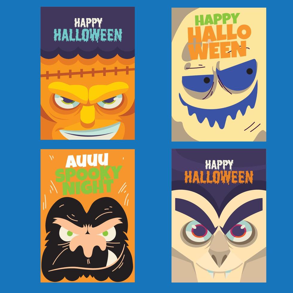 tarjeta de halloween con ojos de monstruo vector