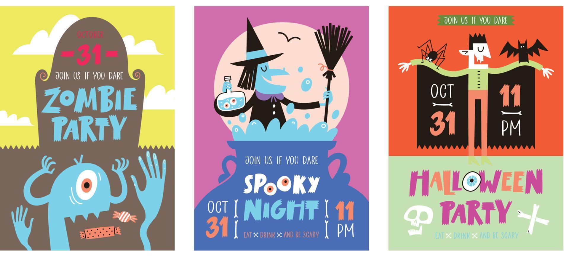 halloween party invitation templates 12715668 Vector Art at Vecteezy