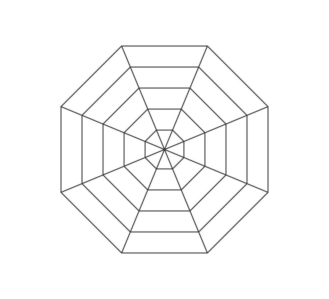 Octagonal radar or spider diagram template Octagon graph Flat spider