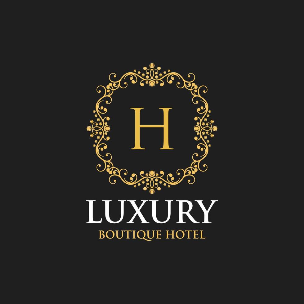 Luxury logo design letter h vector