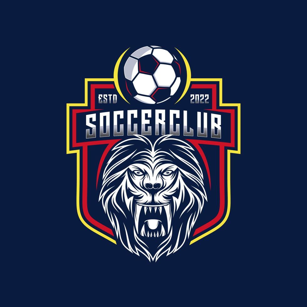 vector de diseño de logotipo de equipo de león de fútbol