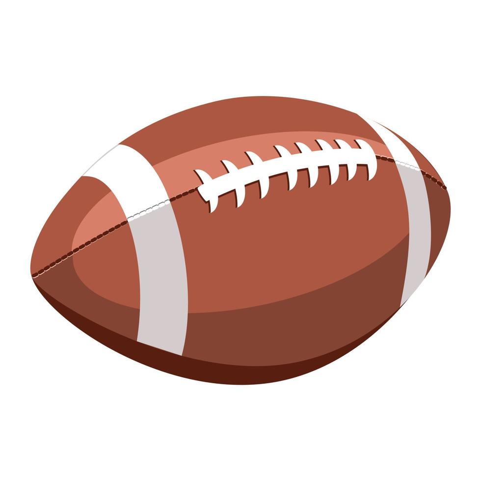 Leather brown ball for American football game in flat technique vector