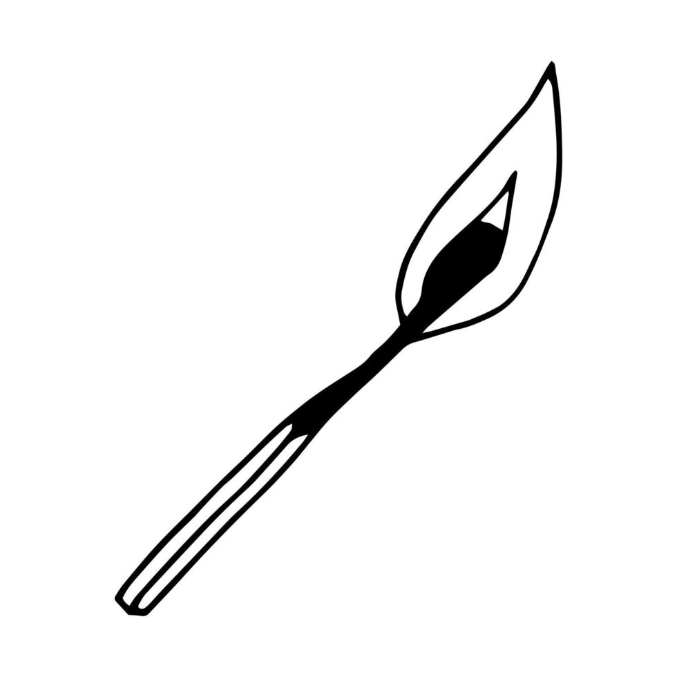 match burning hand drawn in doodle style. icon, sticker, symbol, design element vector