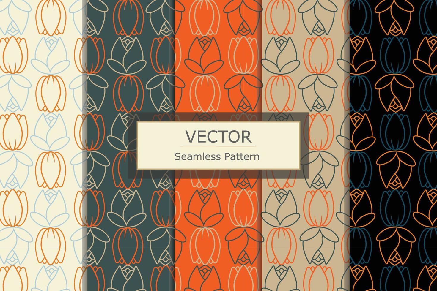 esquema línea arte floral color variación conjunto de diseño de fondo de patrón de repetición perfecta vector