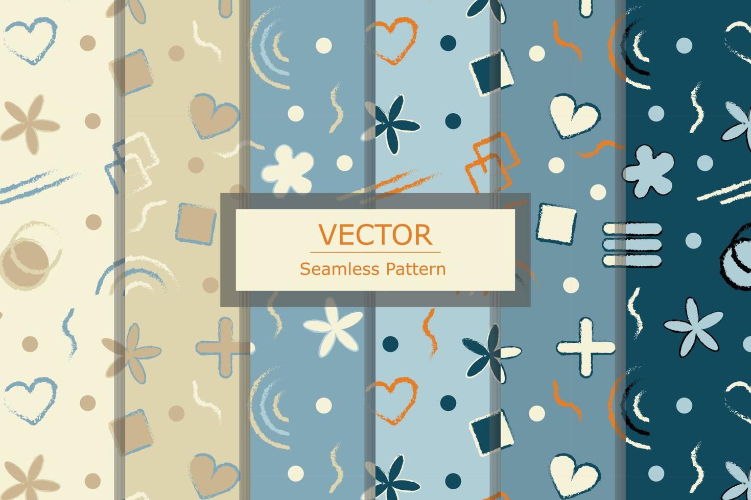 conjunto de muestras de formas geométricas diseño de patrón de variación de color de fondo de repetición perfecta vector