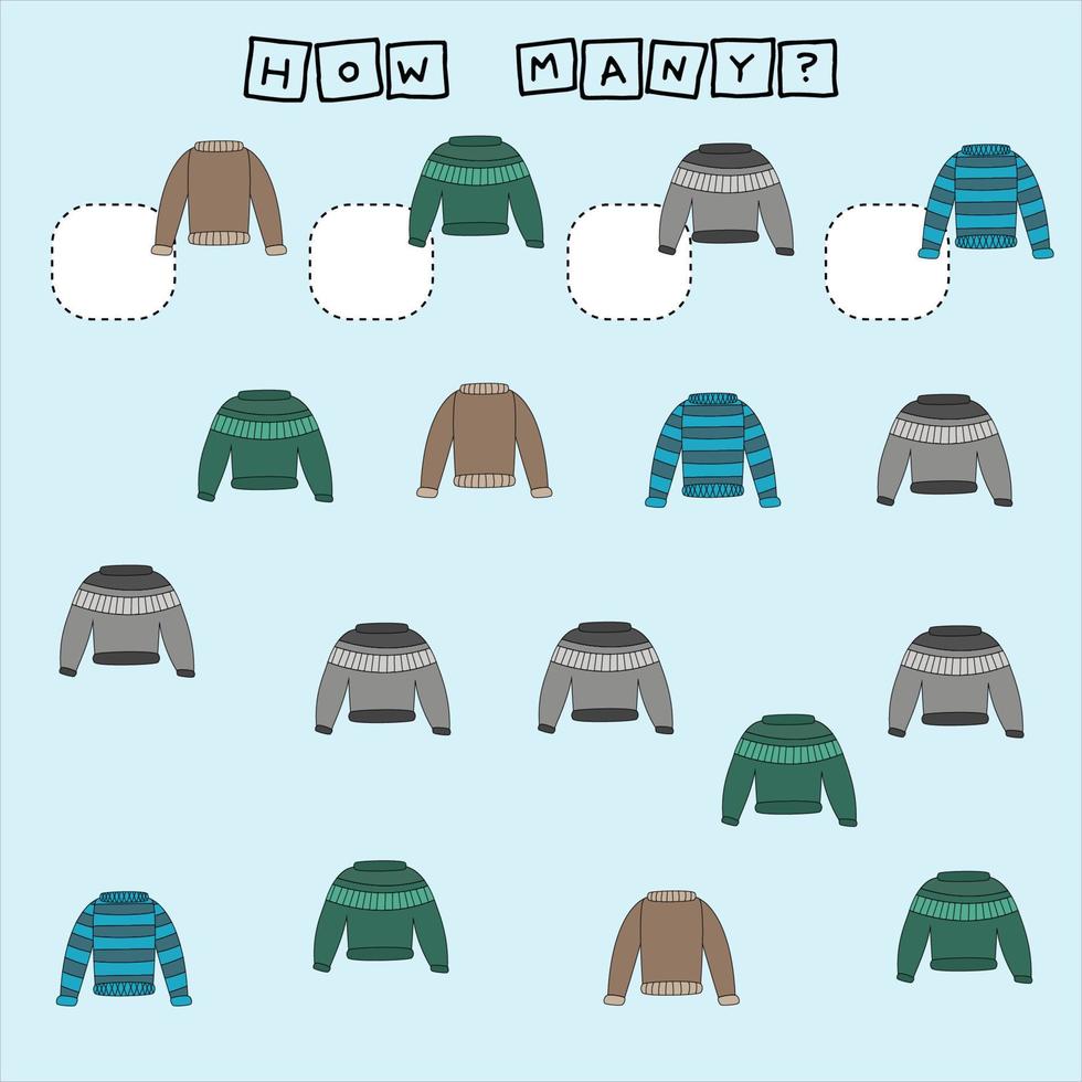 Worksheet for printing. Educational game for children. vector