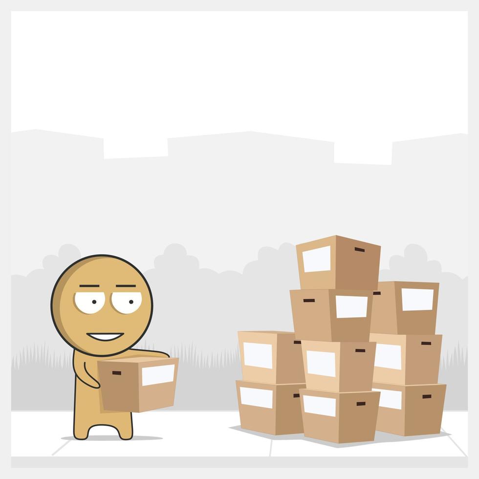 Loader loading boxes vector