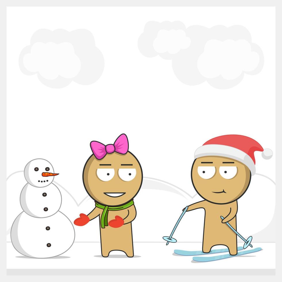 Winter holidays. Snowman. vector