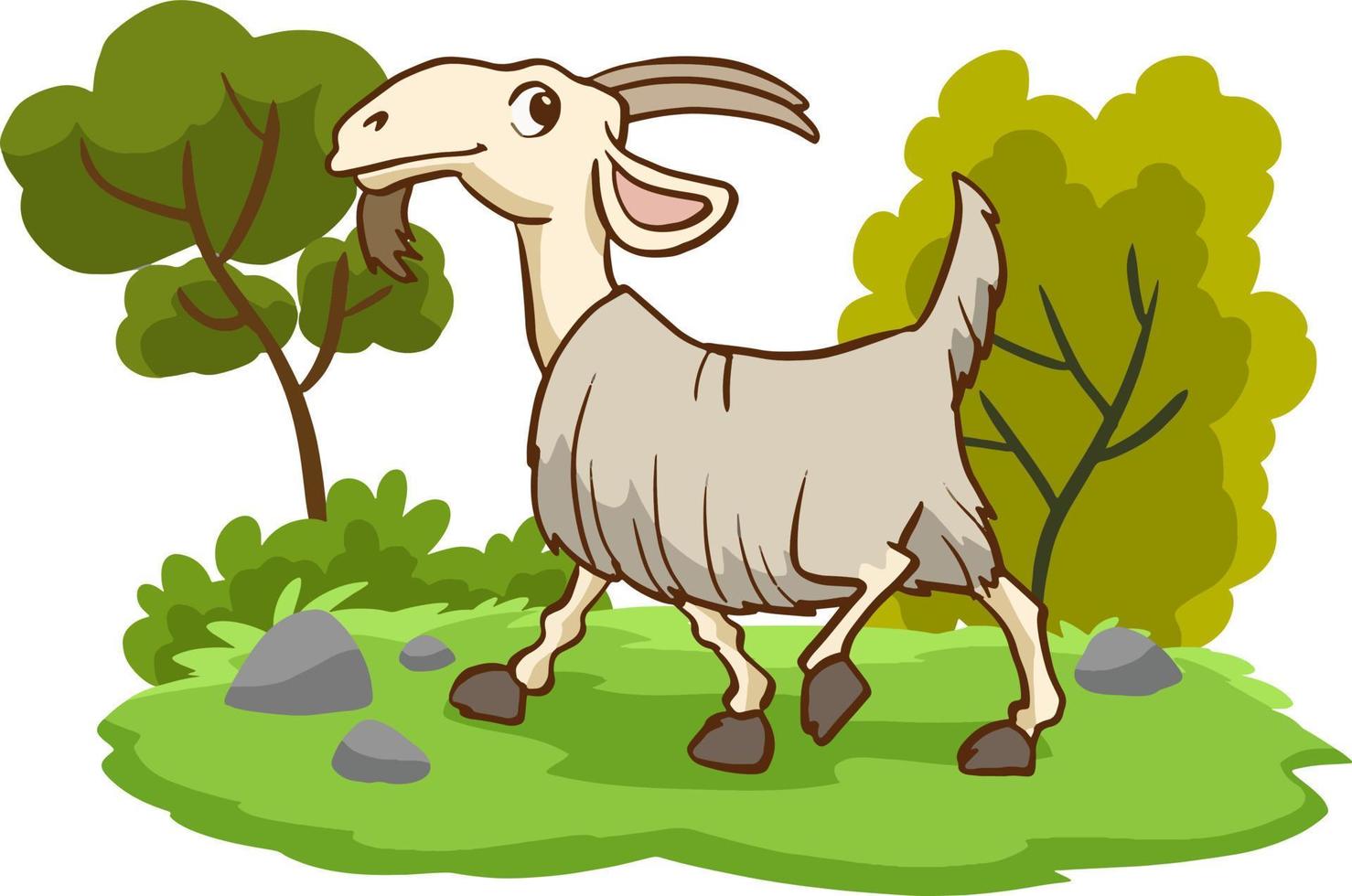 Goat Male Vector Illustration Cartoon