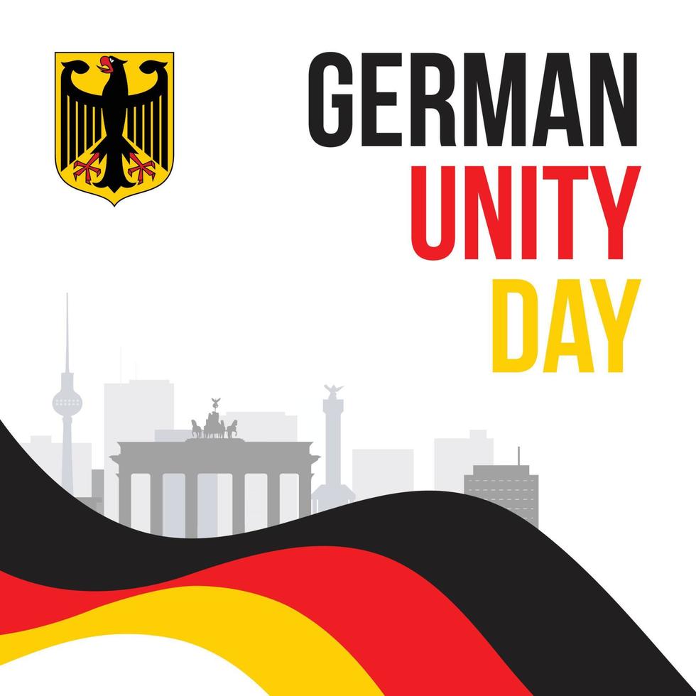 German unity day banner with Coat of arms sign vector