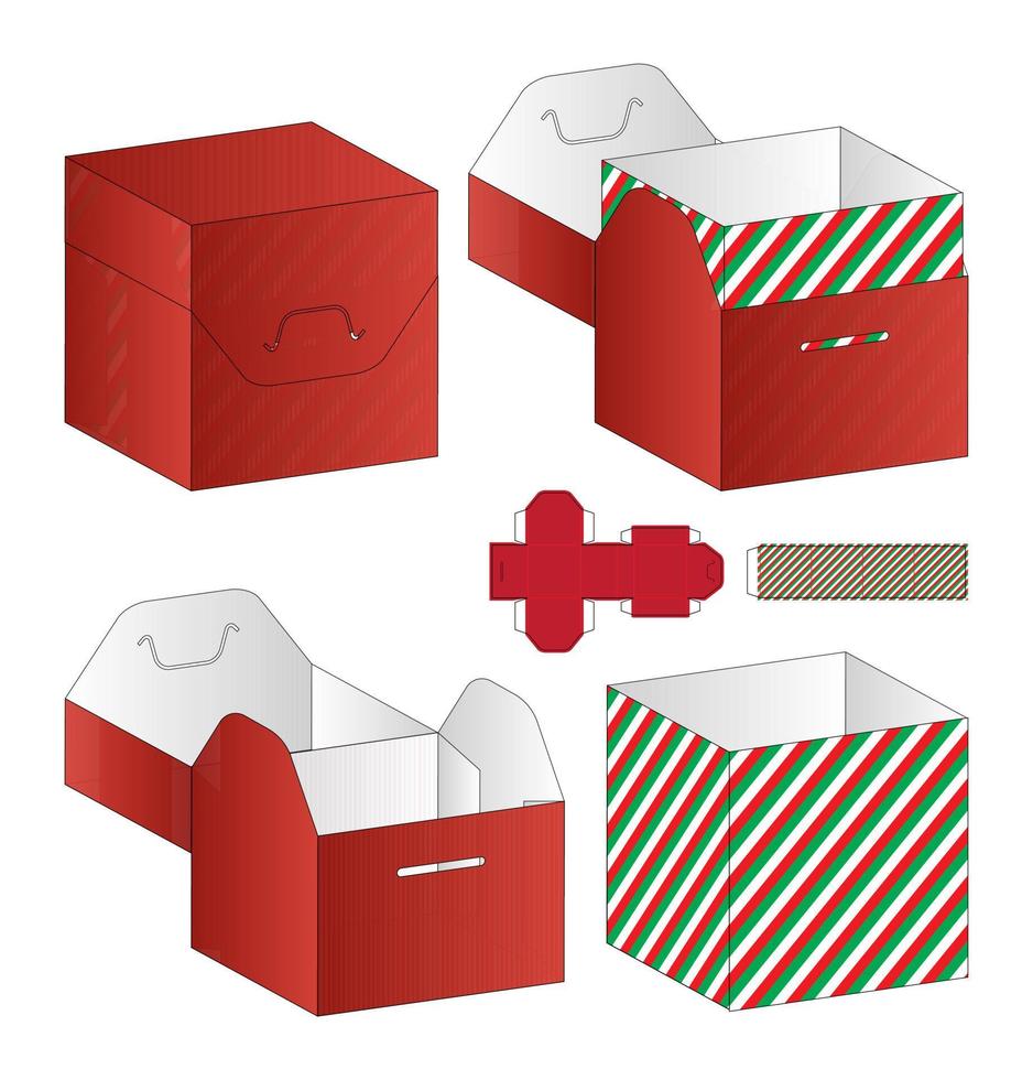 Box packaging die cut template design. 3d mock-up vector