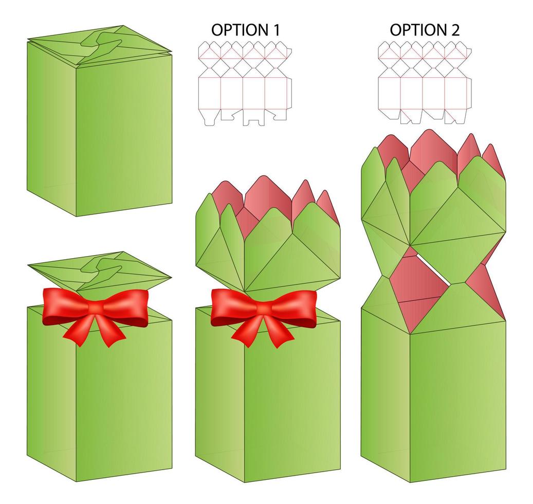 Box packaging die cut template design. 3d mock-up vector