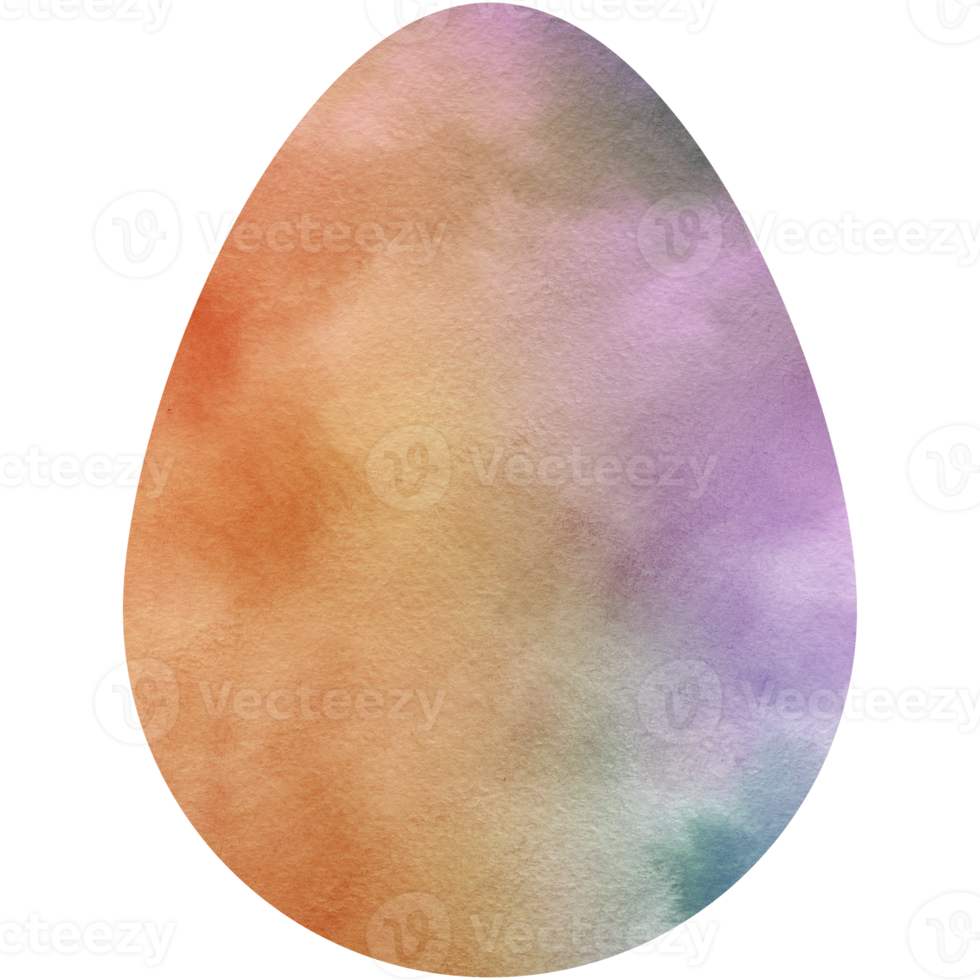 Watercolor Easter egg. Oval shape, background, texture. Transparent PNG Clipart