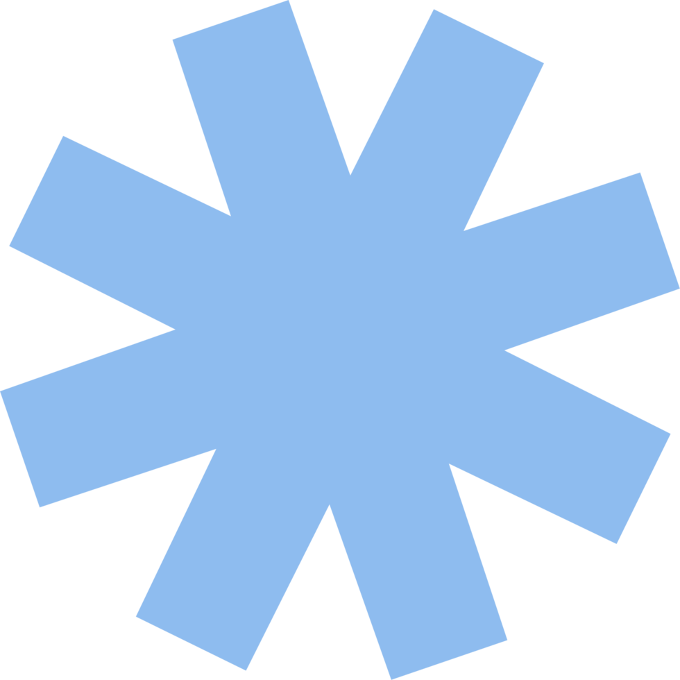 Blue simple snowflake. Winter illustration. Transparent PNG clipart