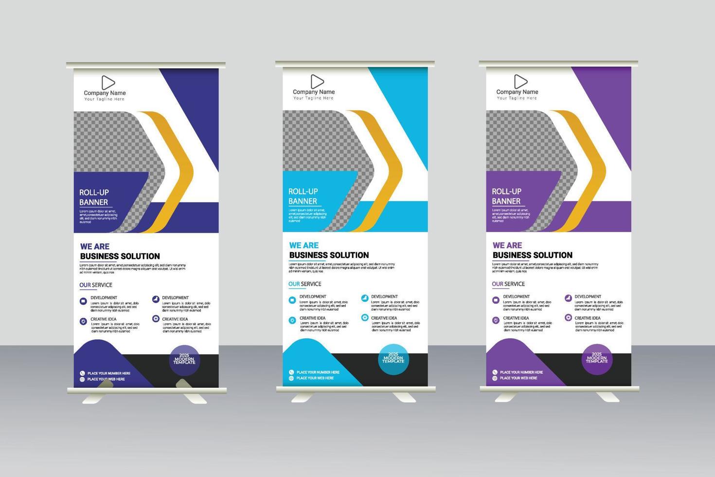 Corporate roll up banner design template vector