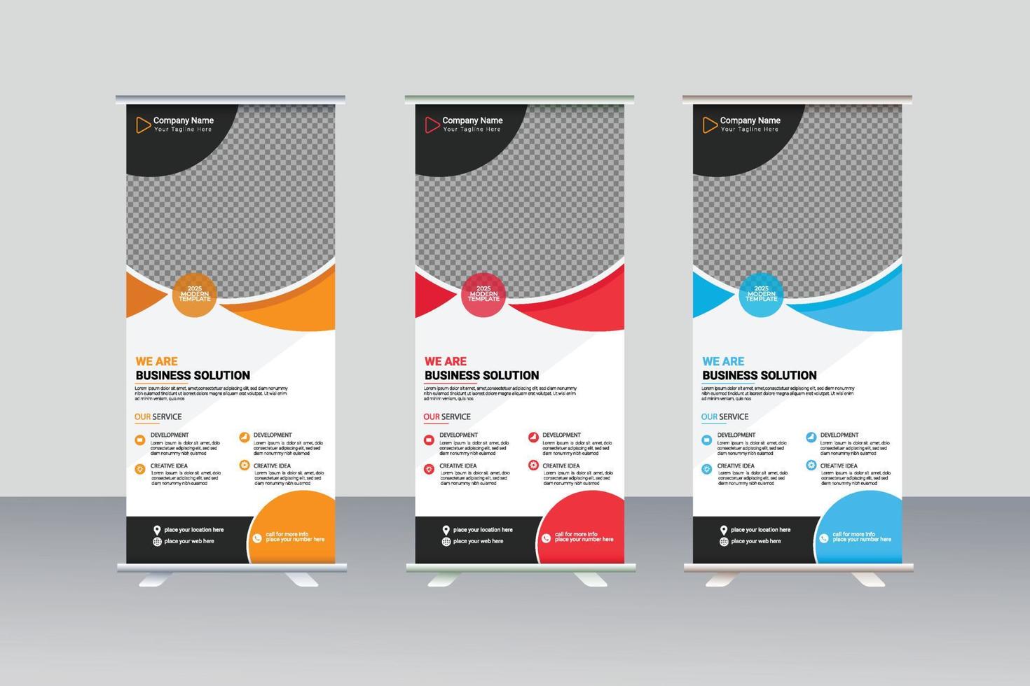 Corporate roll up banner design template vector