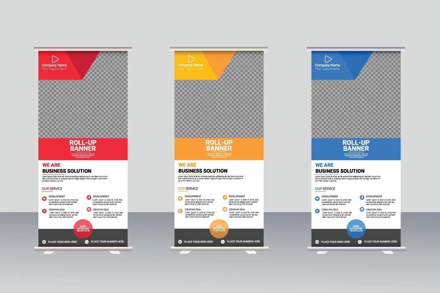 Corporate roll up banner design template vector