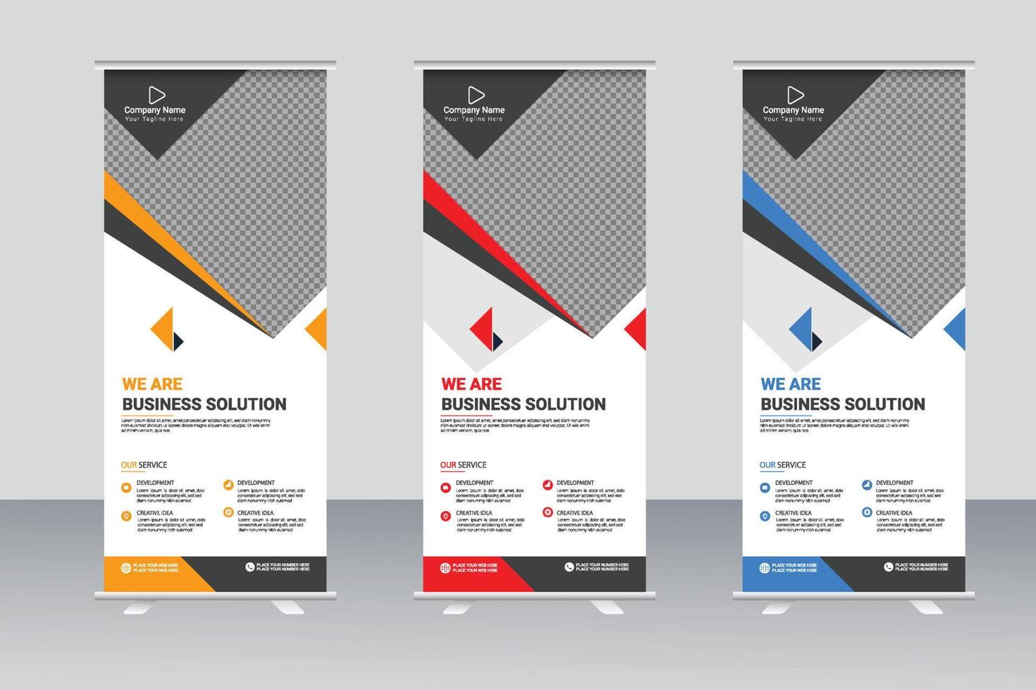 Corporate roll up banner design template vector