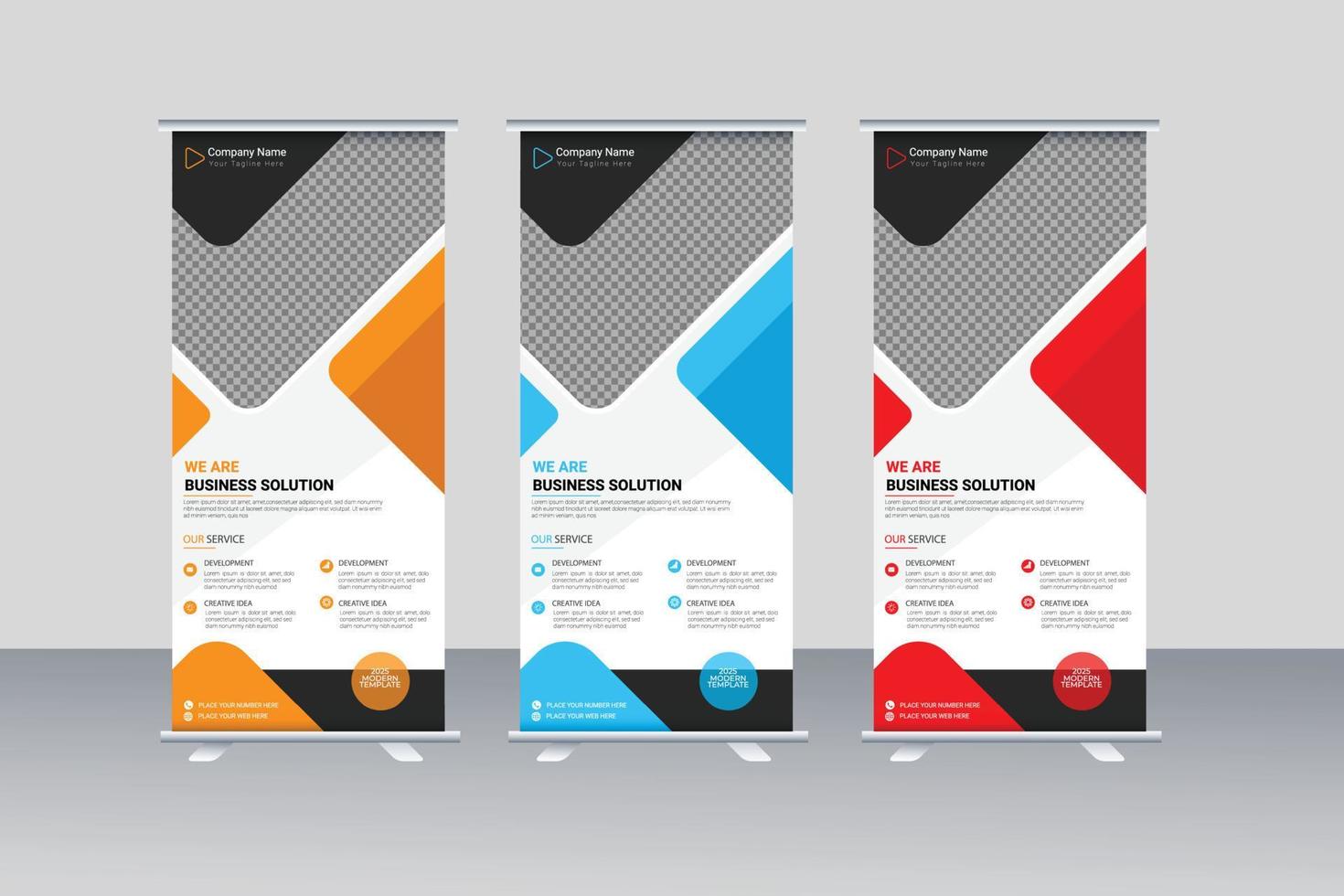 Corporate roll up banner design template vector