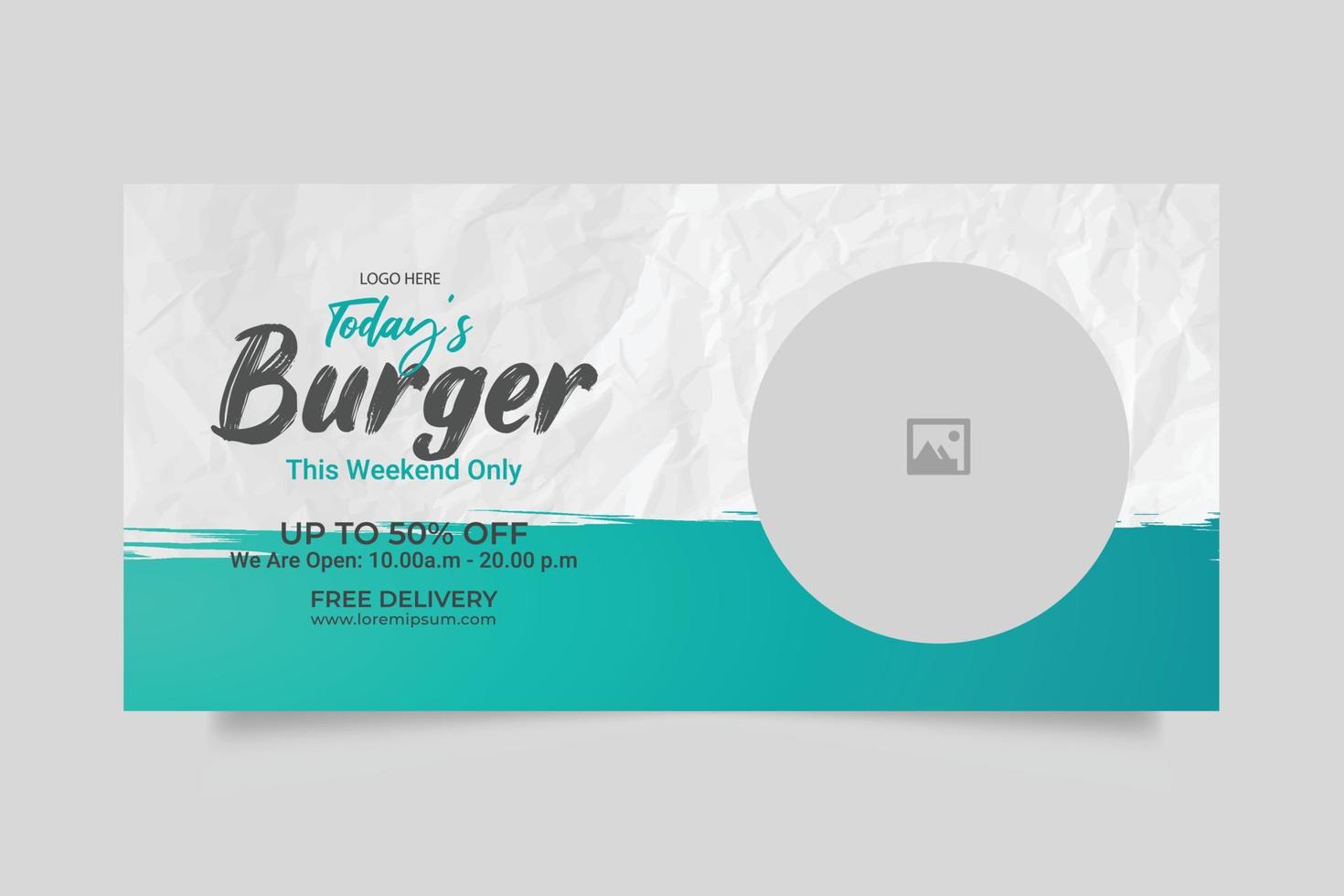 Luxury delicious food menu web banner template design vector