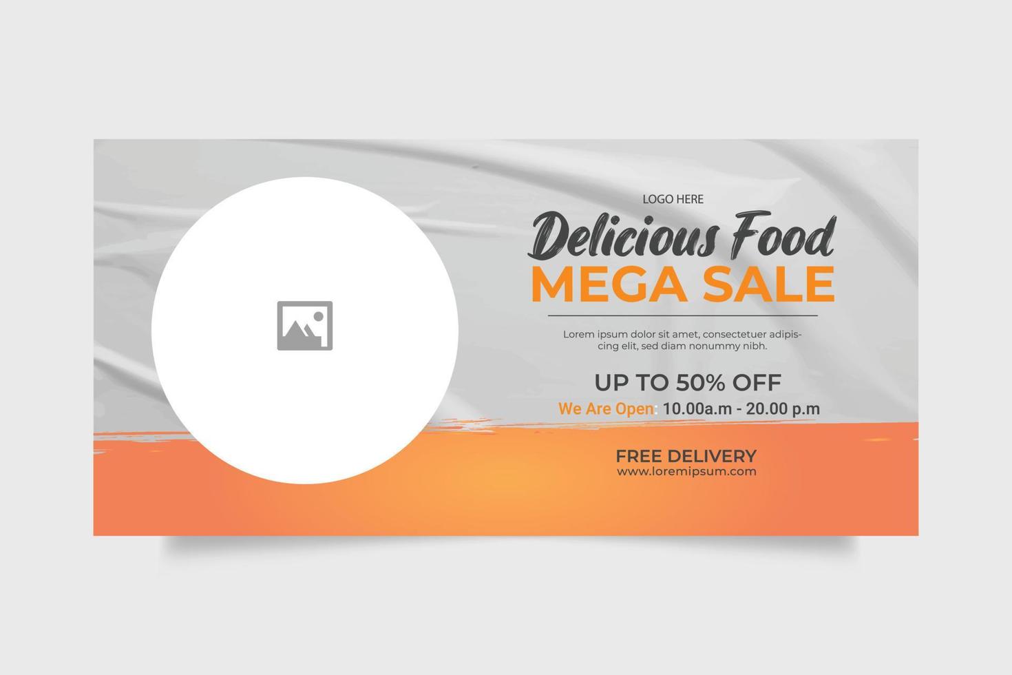 Luxury delicious food menu web banner template design vector