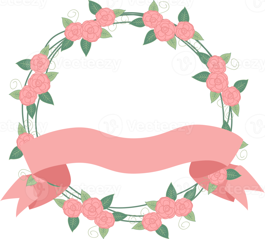 coroa de fita de dia dos namorados retrô de rosa mosqueta png