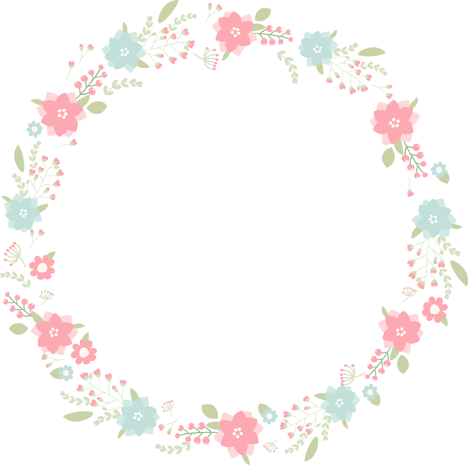 Free minimal sweet pastel wreath flowers frame 12716251 PNG with ...
