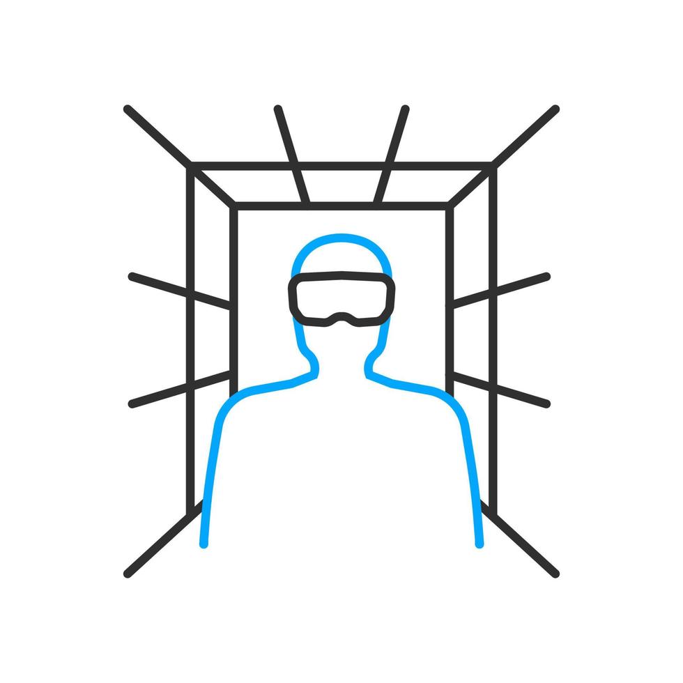 Metaverse blue line icon, Virtual reality, Futuristic Cyber vector