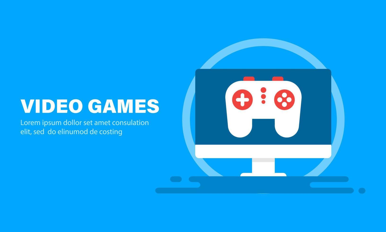pancarta de videojuegos. cartel de juego cibernético sobre fondo rojo. vector