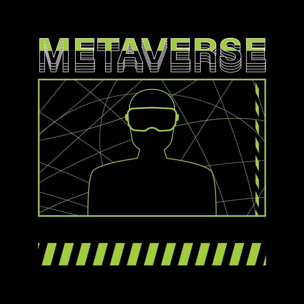 Metaverse poster. Virtual reality conception. Future style vector