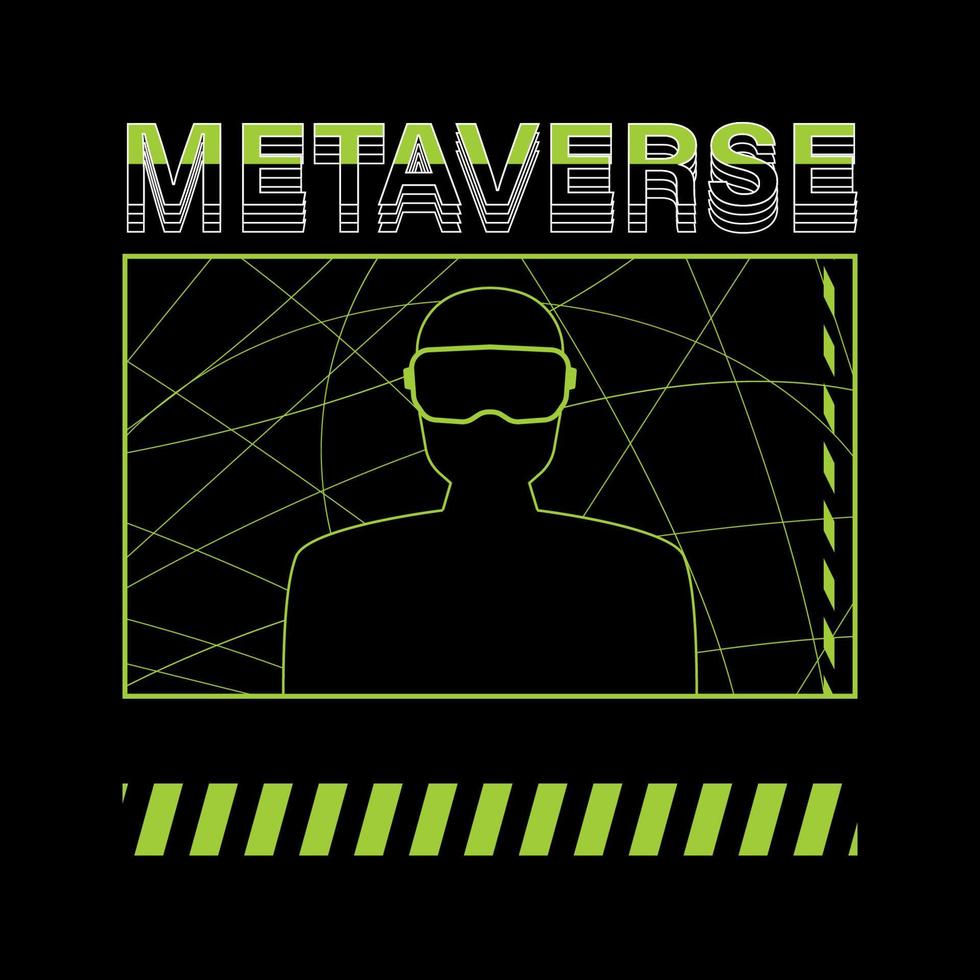 cartel del metaverso. concepción de la realidad virtual. estilo futuro vector