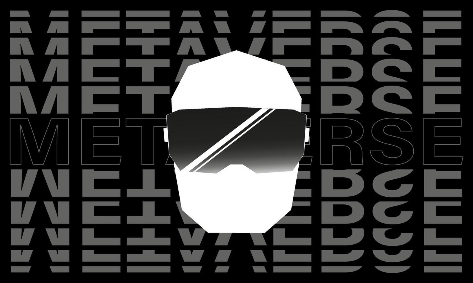 Metaverse banner with cyber man. Virtual reality conception. vector