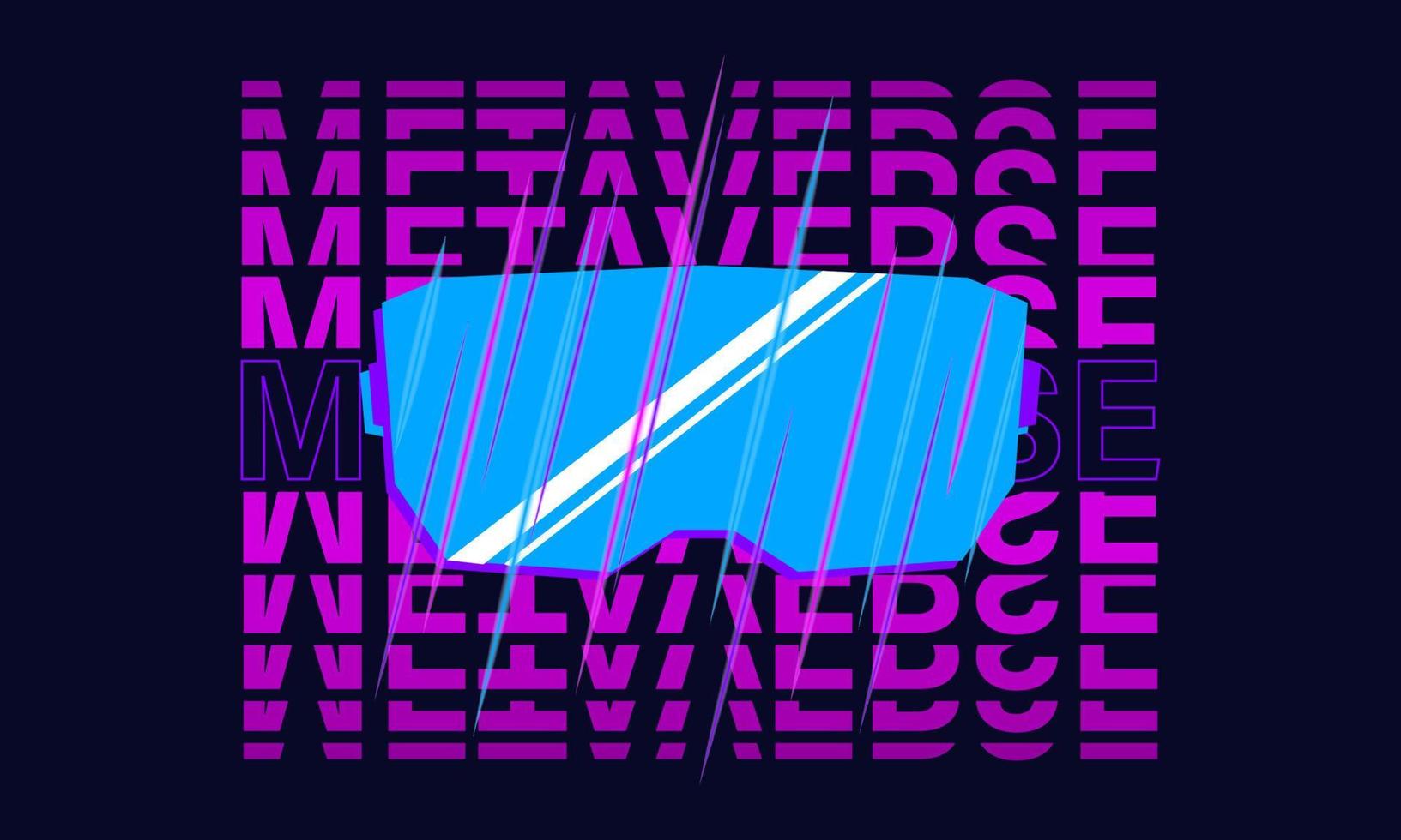 Metaverse banner. Virtual reality conception. Futuristic poster vector