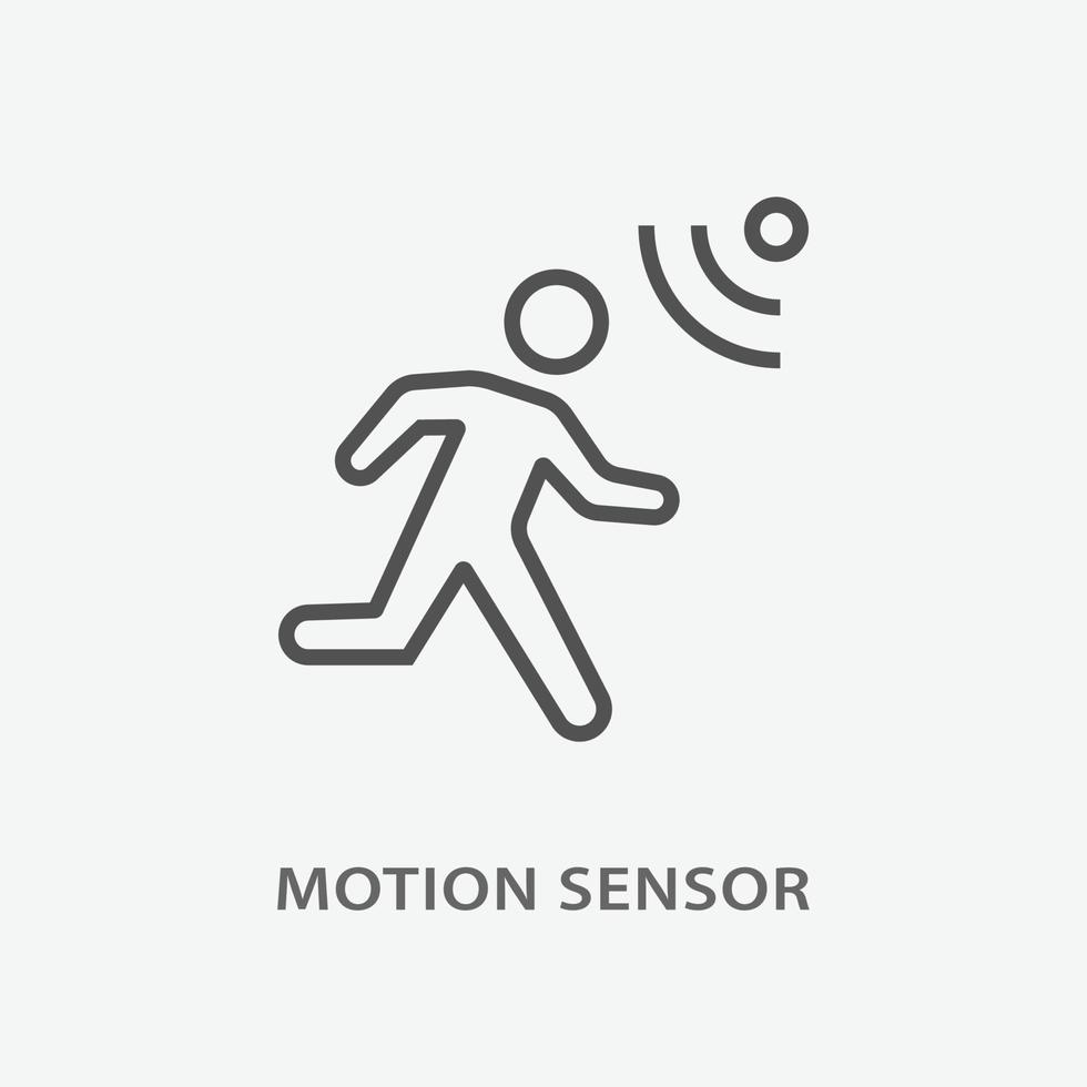 Motion sensor line icon on white background. vector