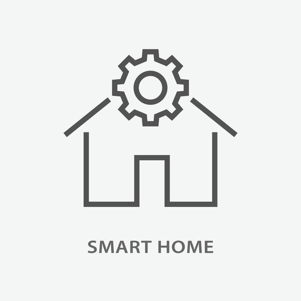 Smart home line icon on white background. vector