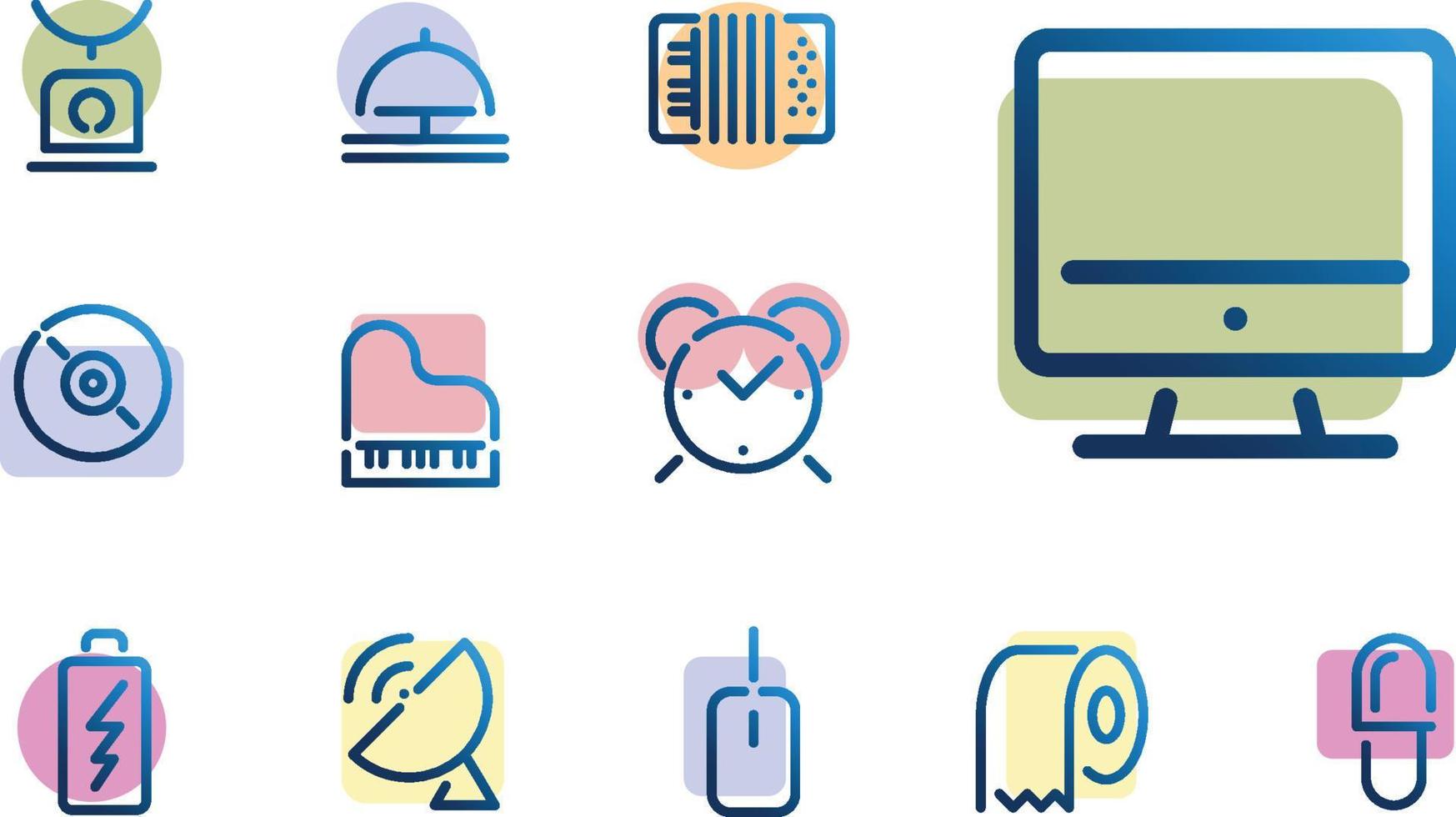 Outline Miscellaneous Icon set vector