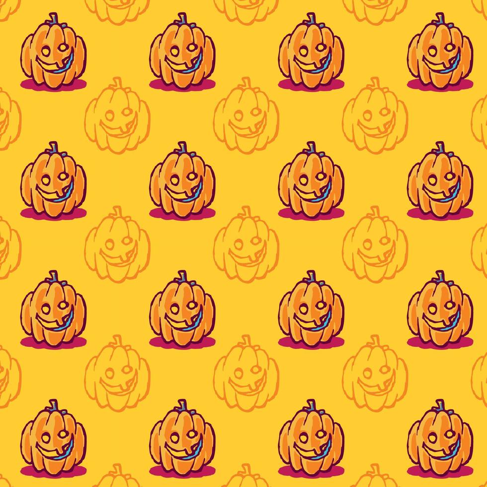 halloween pumpkin seamless texture vector