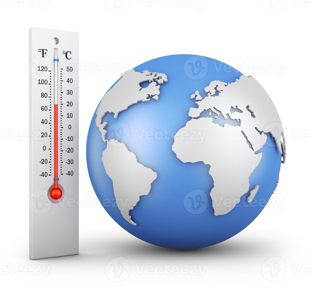 Thermometer and globe photo