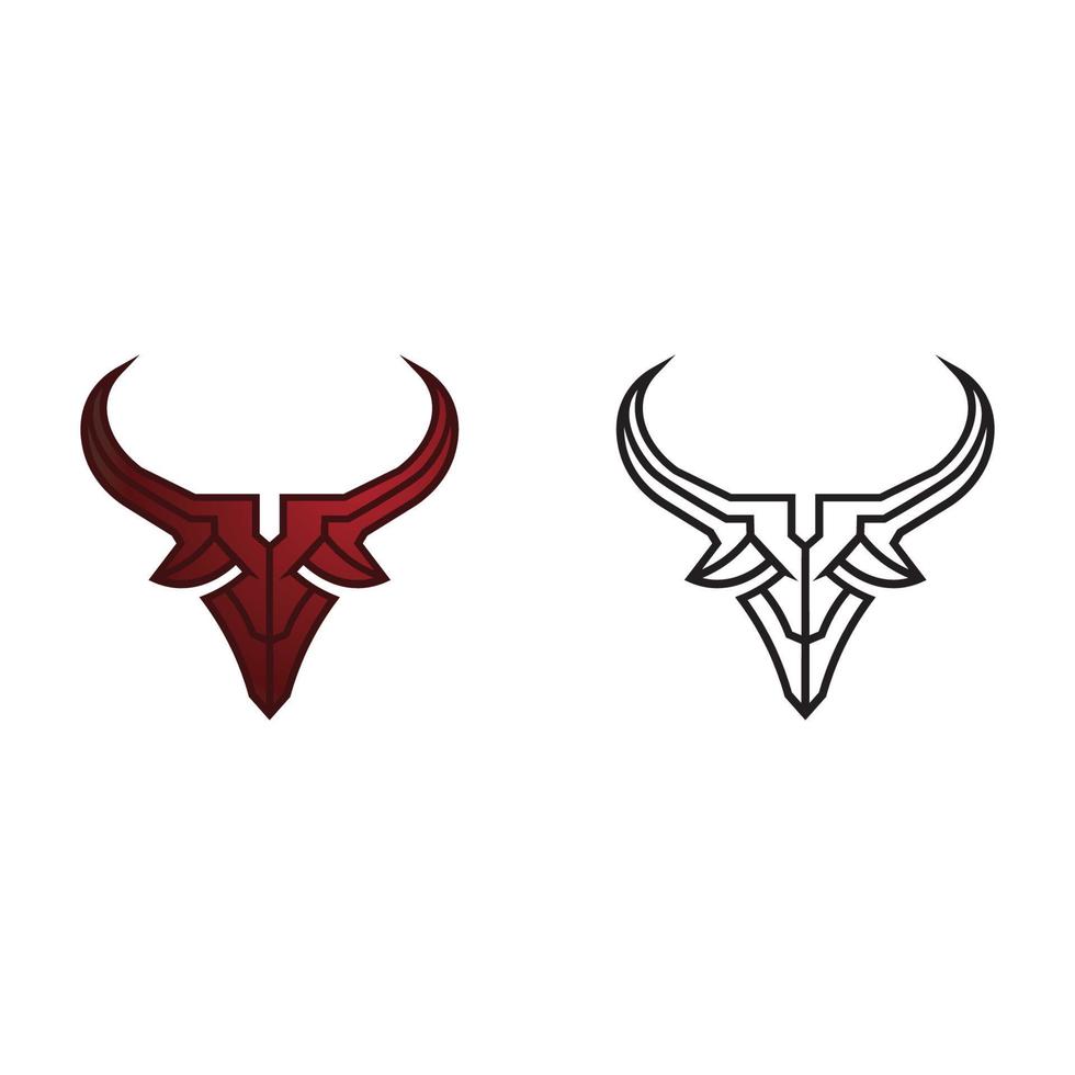 Abstract shield bull logo, horn badges logo icon vector