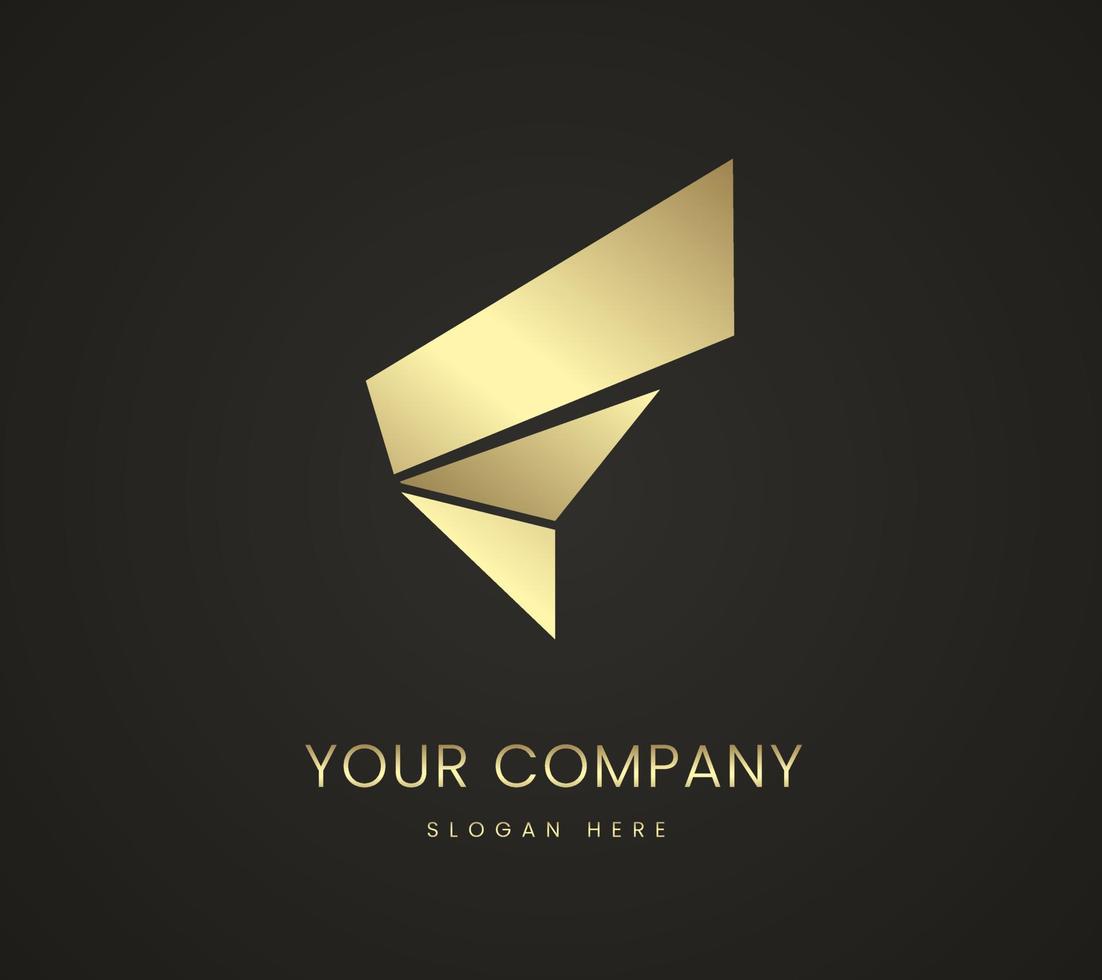 Useful of premium logo in metal shape design, golden shapes for premium product trade mark design, and packaging design, isolated icon on dark background vector